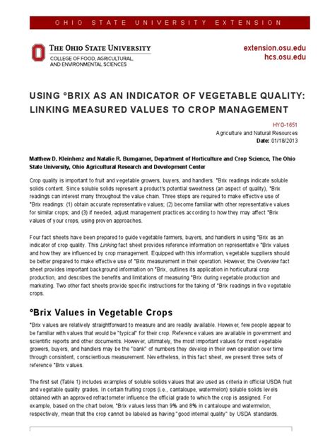 brix vegetable quality indicator